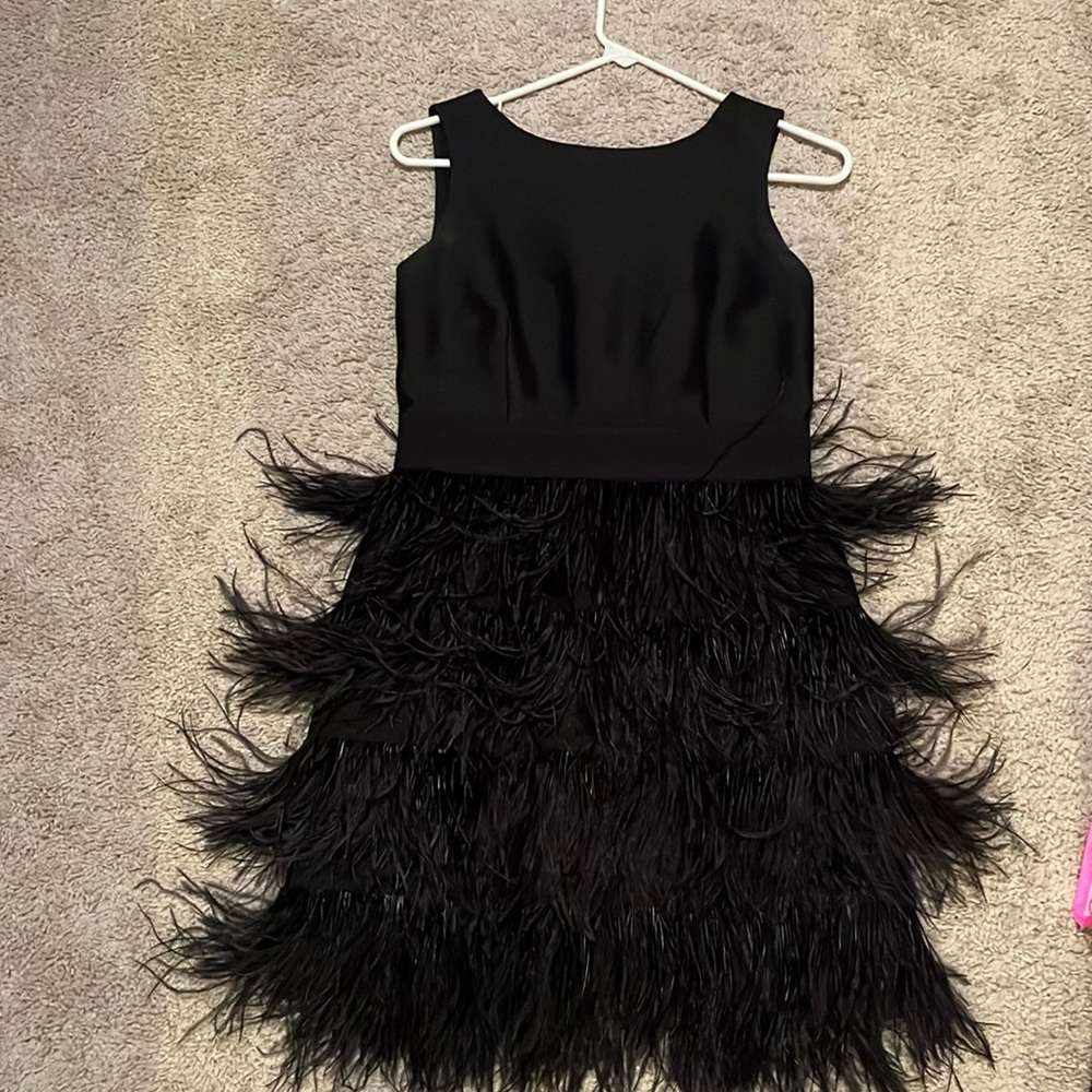 Sail to sable black feather dress 0